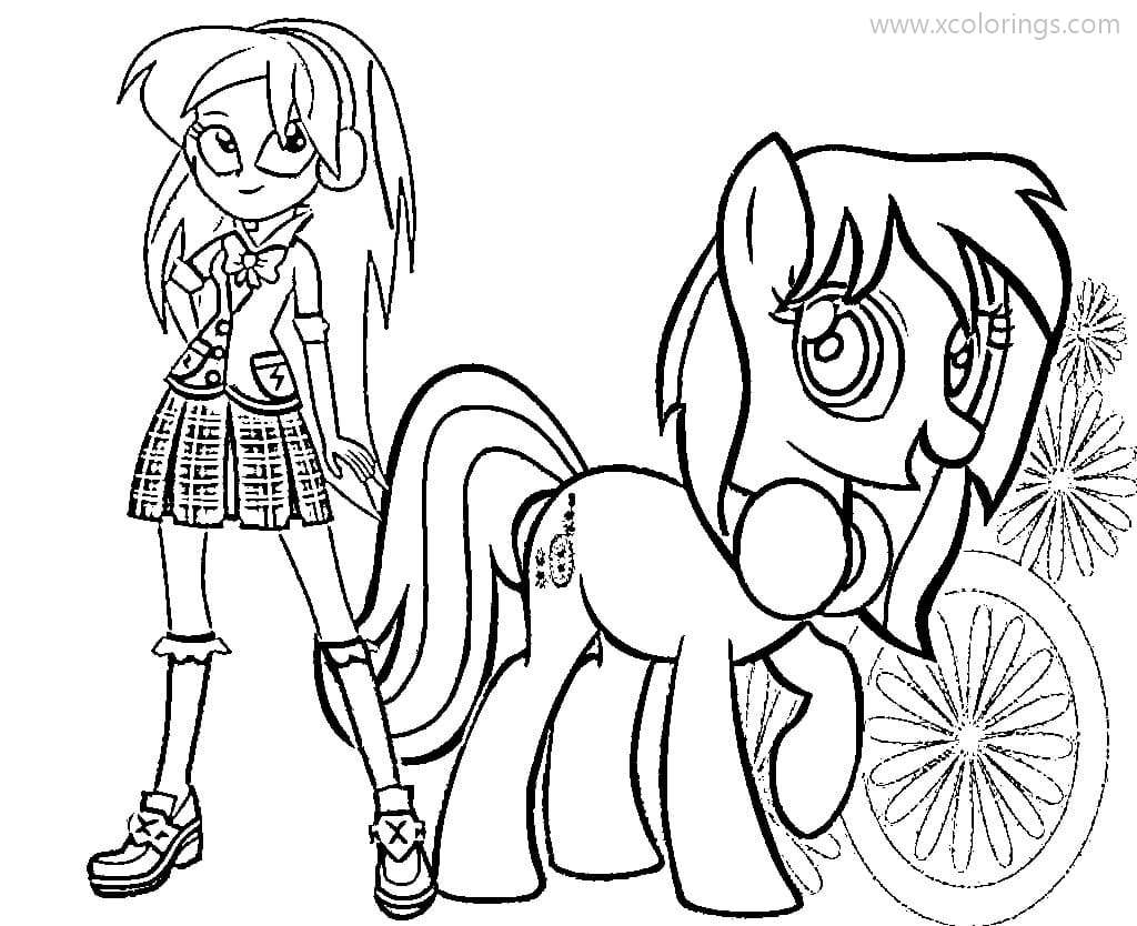 Free Equestria Girls Coloring Pages Lemon Zest and Her Pony printable