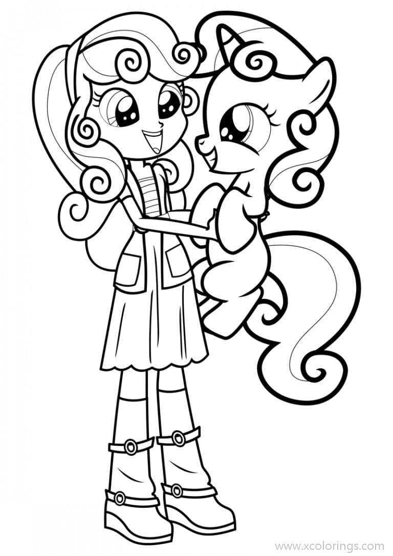 Free Equestria Girls Coloring Pages Pinkie Pie and Pony printable