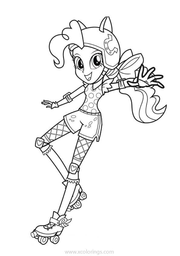 Free Equestria Girls Coloring Pages Rainbow Dash is Roller Skating printable