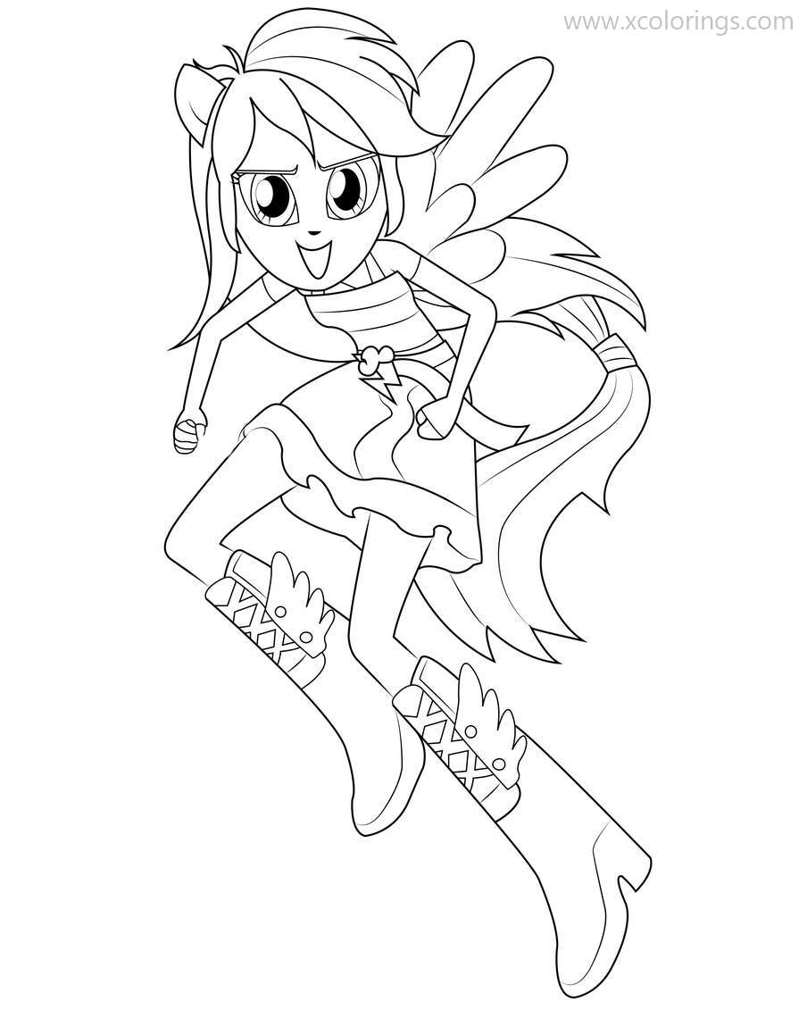 Free Equestria Girls Coloring Pages Rainbow Dash printable