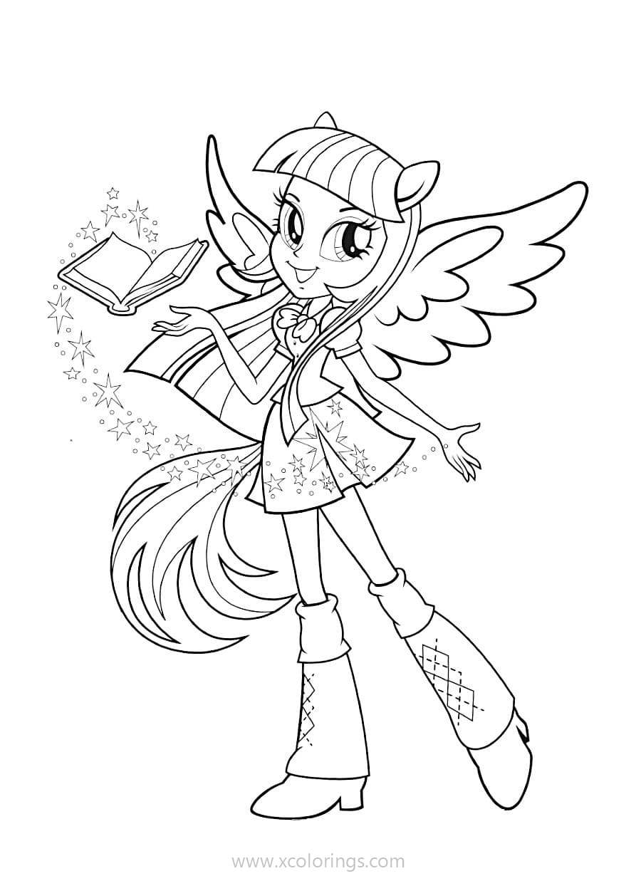 Free Equestria Girls Coloring Pages Rarity Has A Magic Book printable