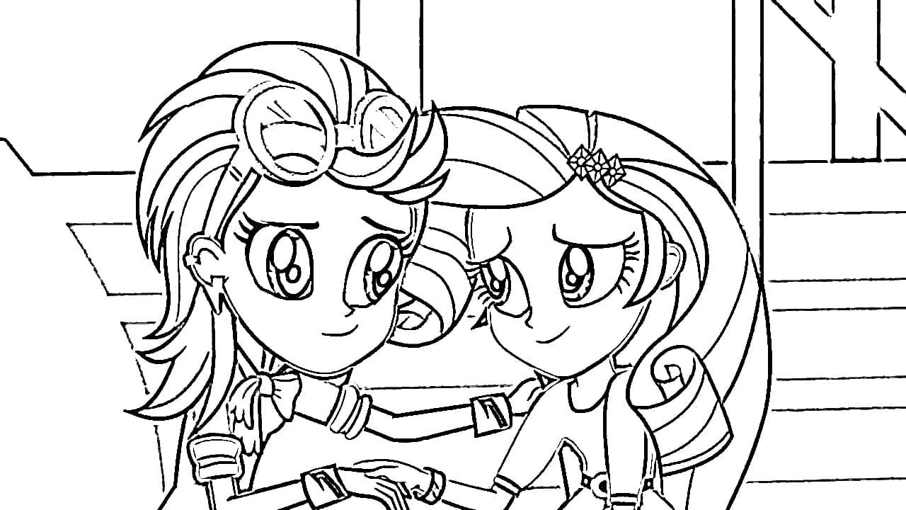 Free Equestria Girls Coloring Pages Rarity and Twilight printable