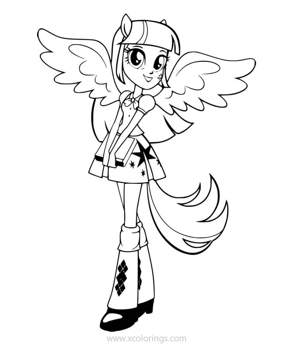 Free Equestria Girls Coloring Pages Rarity with Wings printable
