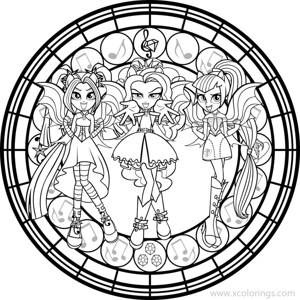 Free Equestria Girls Coloring Pages Sonata Aria and Adagio printable
