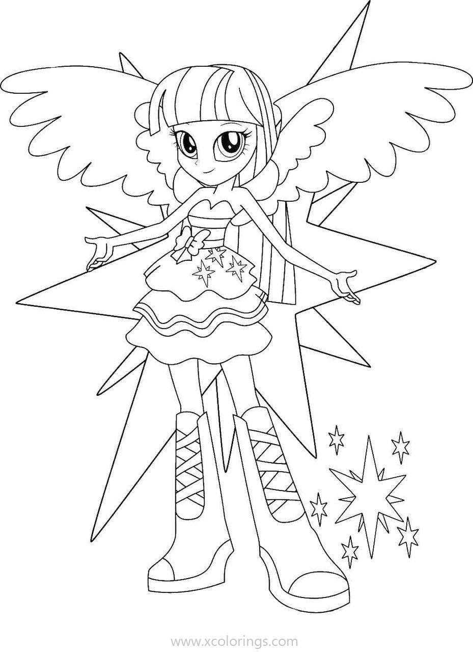 Free Equestria Girls Coloring Pages Sparkle The Princess printable
