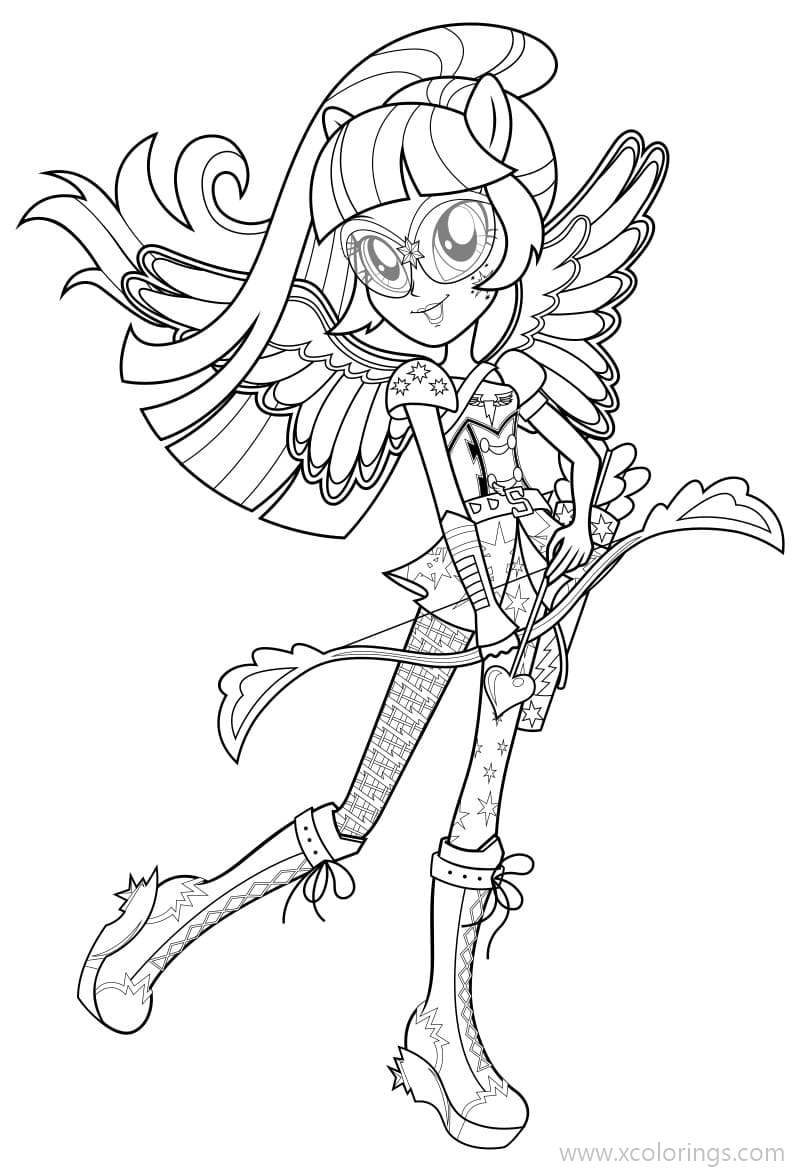 Free Equestria Girls Coloring Pages Sparkle with Cupid Onion printable