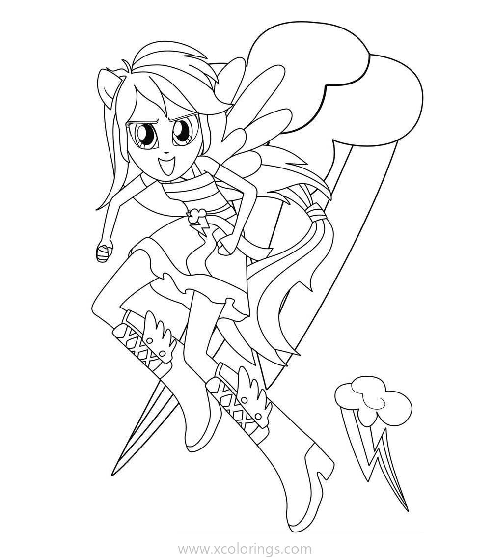 Free Equestria Girls Rainbow Dash Coloring Pages printable