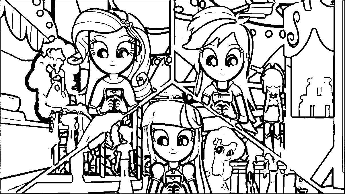 Free Equestria Girls Rainbow Rocks Characters Coloring Pages printable