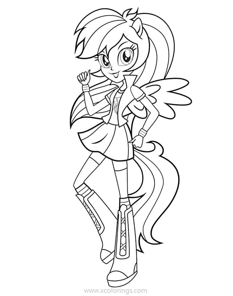 Free Equestria Girls Rainbow With Wings Coloring Pages printable
