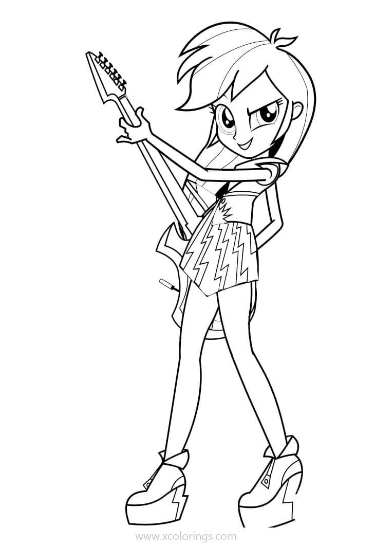 Free Equestria Girls Rock Star Coloring Pages printable