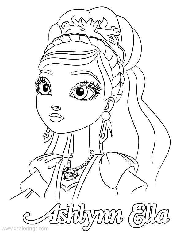 Free Ever After High Ashlyn Ella Coloring Pages printable