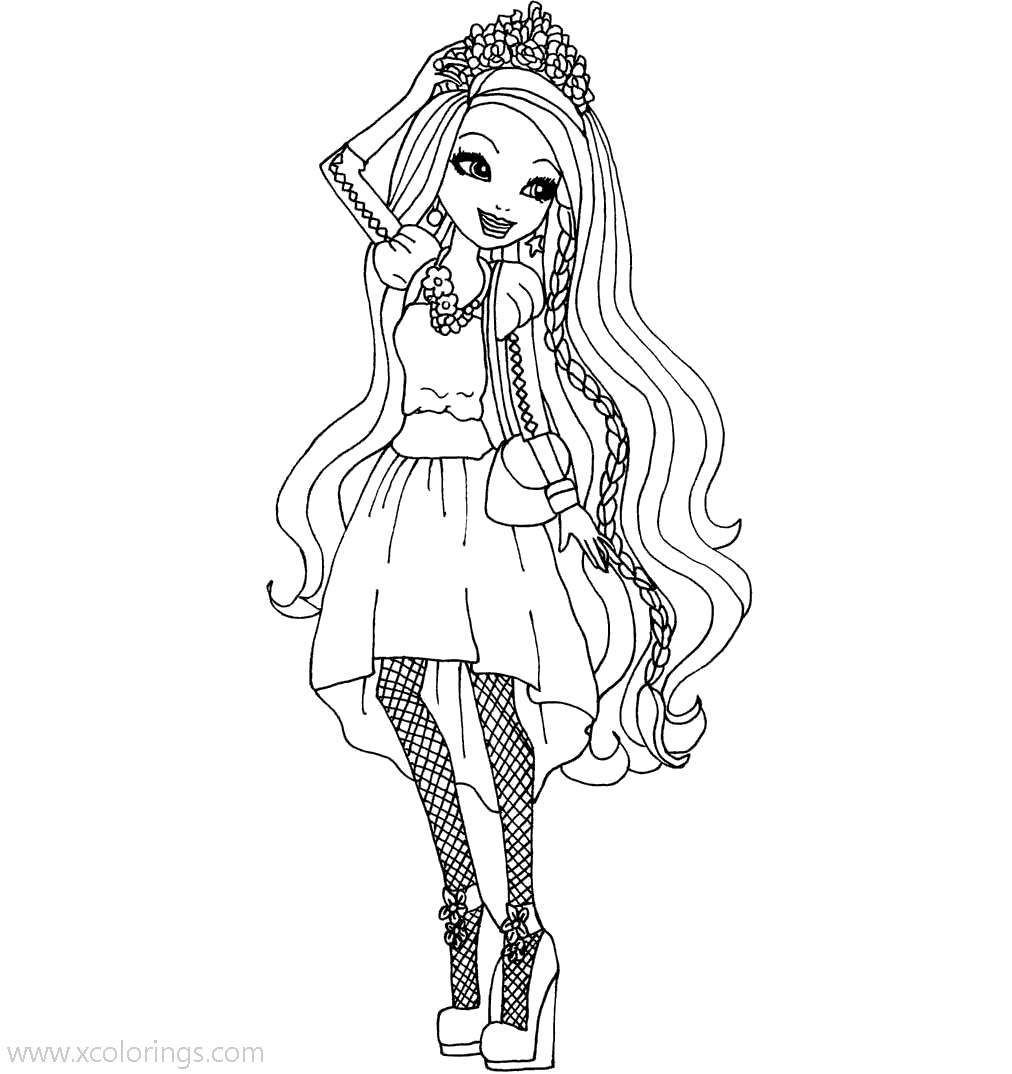 Free Ever After High Character Holly O Hair Coloring Pages printable