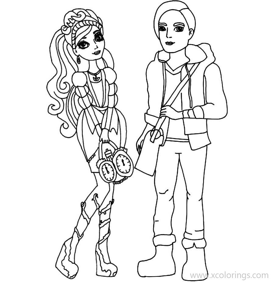 Ever After High Coloring Pages Ashlynn Ella And Hunter Huntsman ...