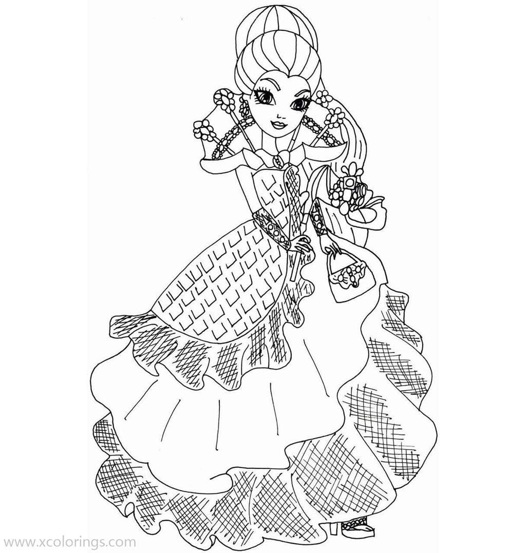 Free Ever After High Coloring Pages Darling Charming printable