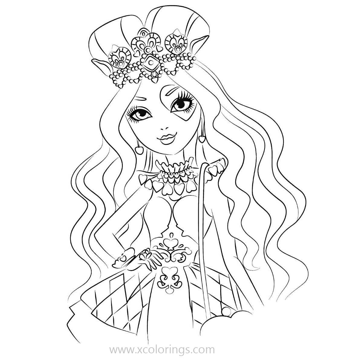 Free Ever After High Coloring Pages Lizzie Hearts printable