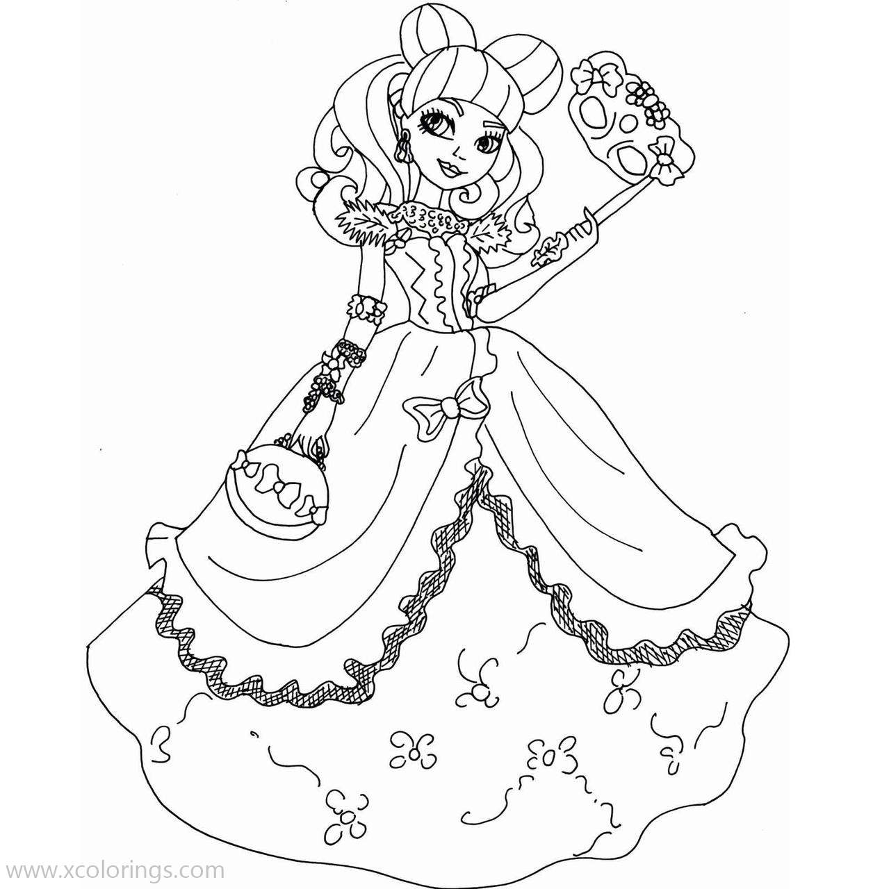 Free Ever After High Coloring Pages Masquerade Party printable