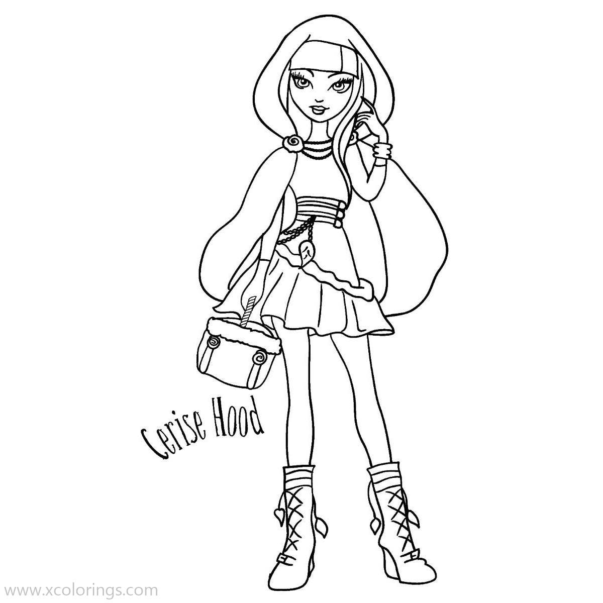 Free Ever After High Dolls Cerise Hood Coloring Pages printable
