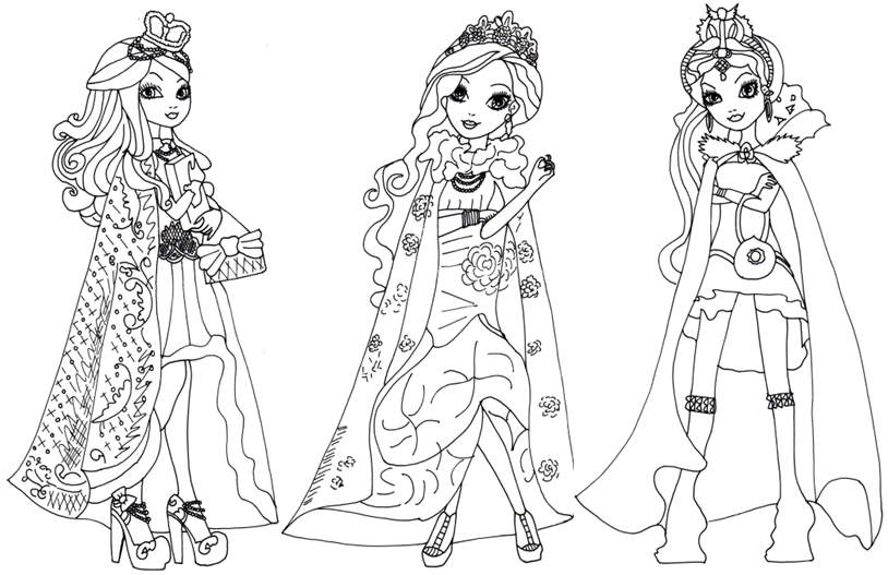 Free Ever After High Dolls Coloring Pages printable