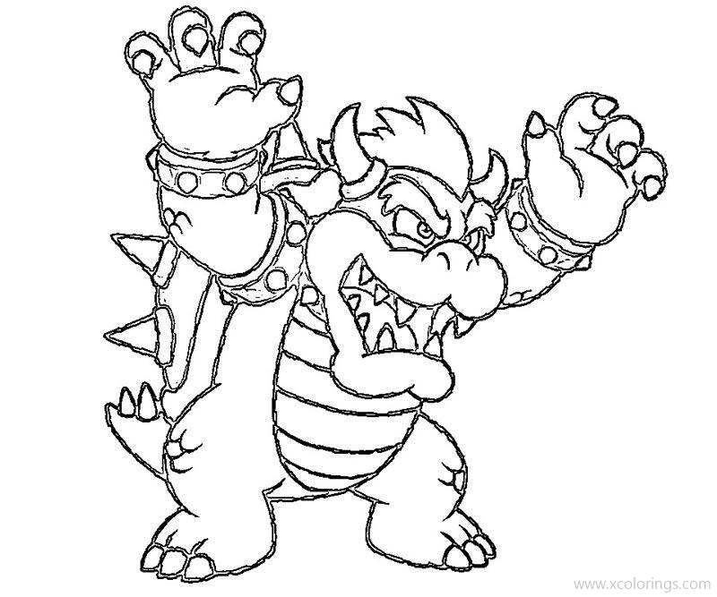 Free Evil Bowser Coloring Pages printable