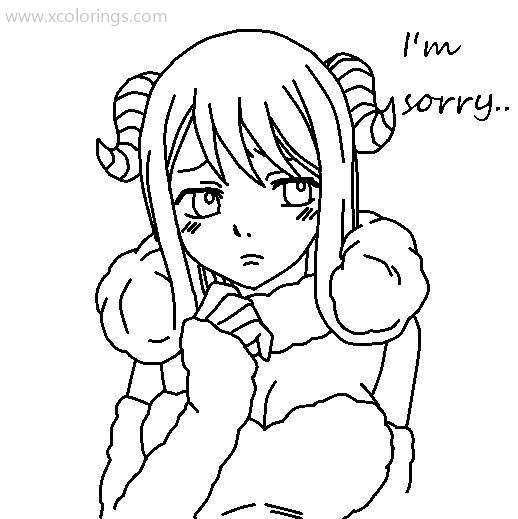 Free Fairy Tail Coloring Page Erza is Upset printable