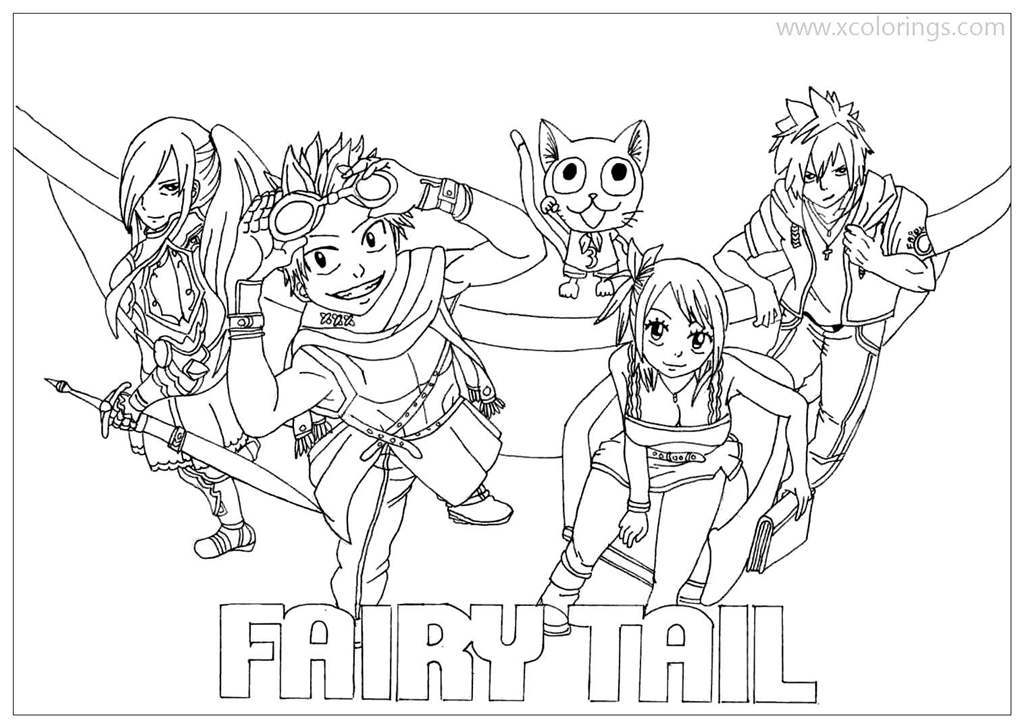 fairy tail coloring pages characters  xcolorings