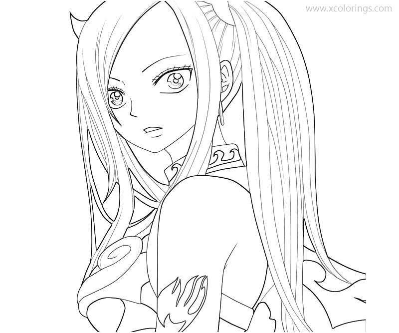 Free Fairy Tail Coloring Pages Girl with Tattoo printable