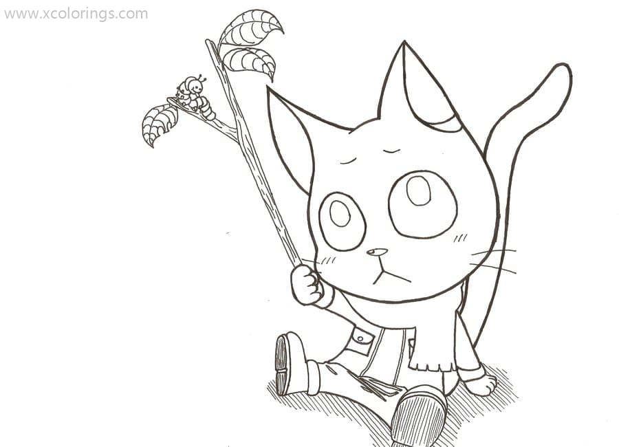 Free Fairy Tail Coloring Pages Guild Cat printable