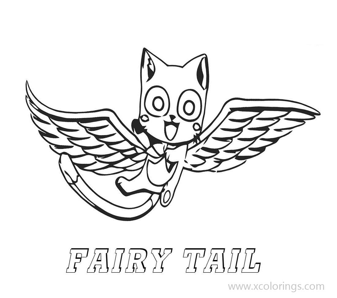 Free Fairy Tail Coloring Pages Happy Exceed printable
