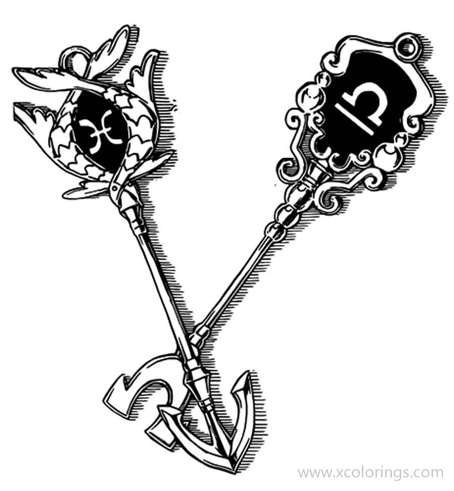Free Fairy Tail Coloring Pages Lucy's Keys printable