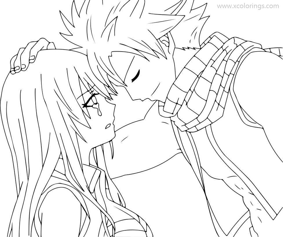 Free Fairy Tail Coloring Pages Natsu Loves Lucy printable