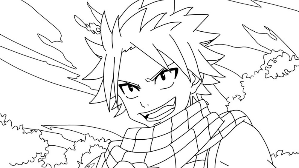 fairy tail coloring pages natsu outline  xcolorings