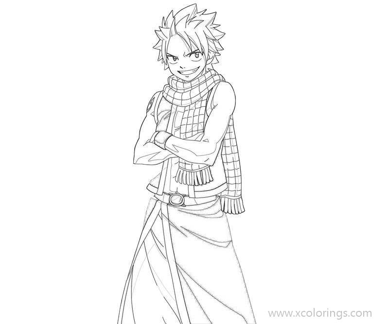 Free Fairy Tail Natsu is Smiling Coloring Pages printable