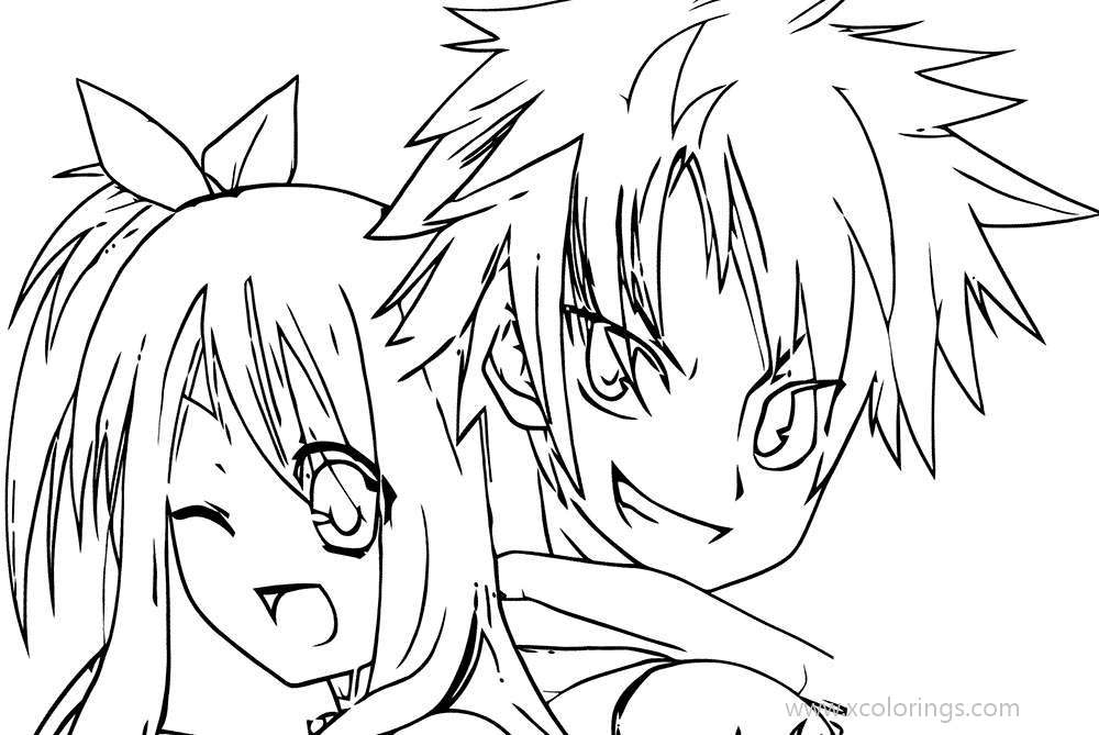 Free FairyTail Natsu and Lucy Coloring Pages printable
