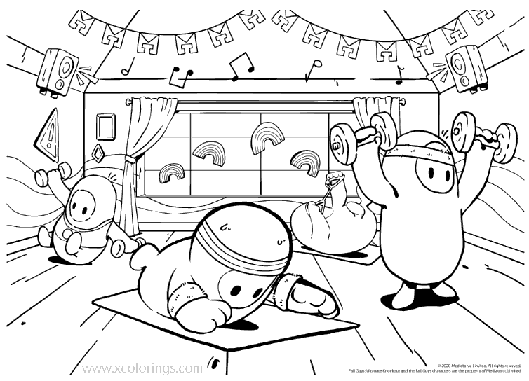 Free Fall Guys Coloring Pages Characters printable