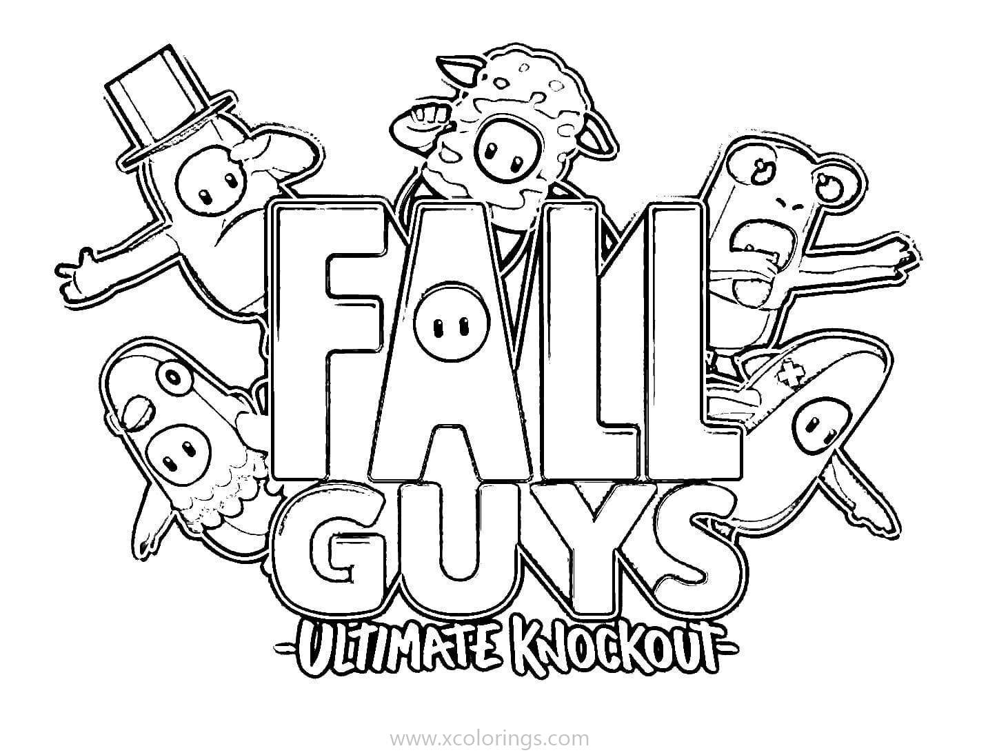 Free Fall Guys Coloring Pages Ultimate Knockout printable
