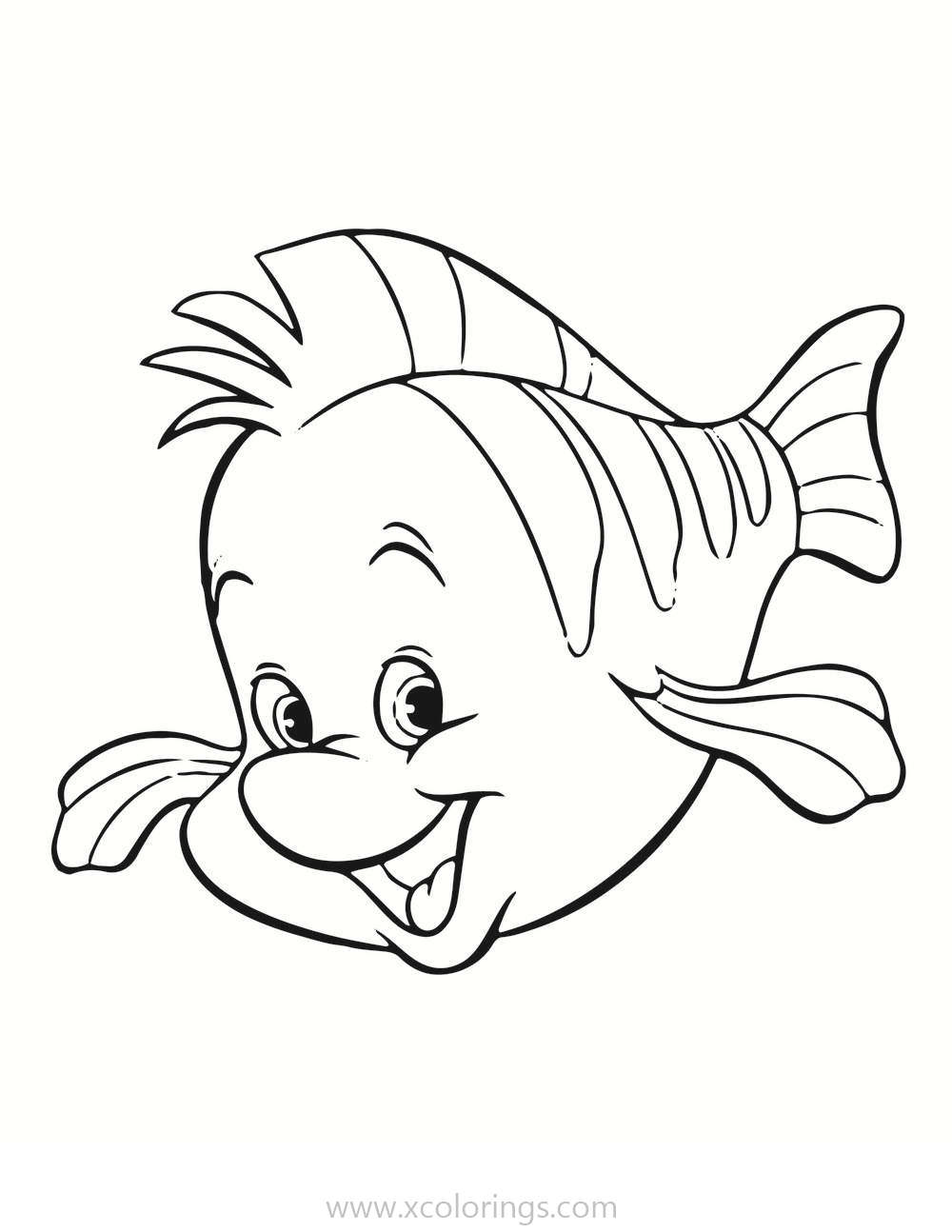 Free Flounder is Ariel's Friend Coloring Pages printable
