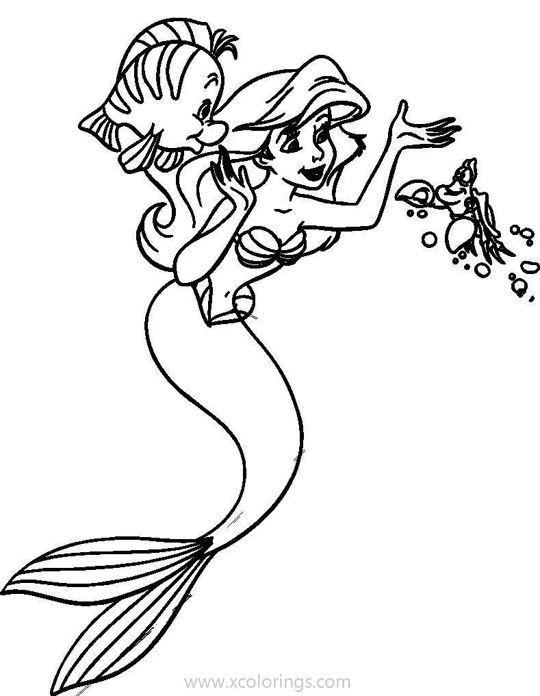 Free Friends of Ariel Coloring Pages printable
