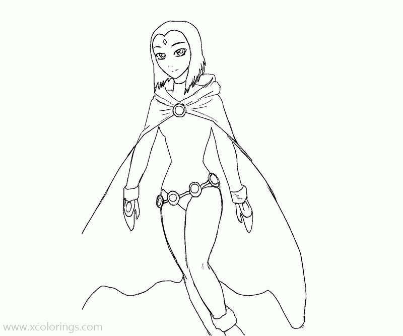 Free Girl Raven from Teen Titans Go Coloring Pages printable