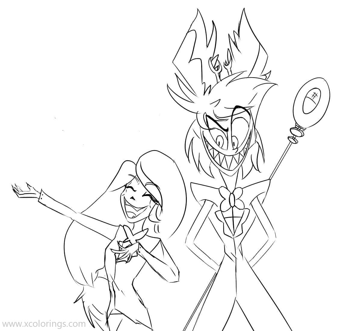 Free Hazbin Hotel Coloring Paegs Alastor On the Stage printable