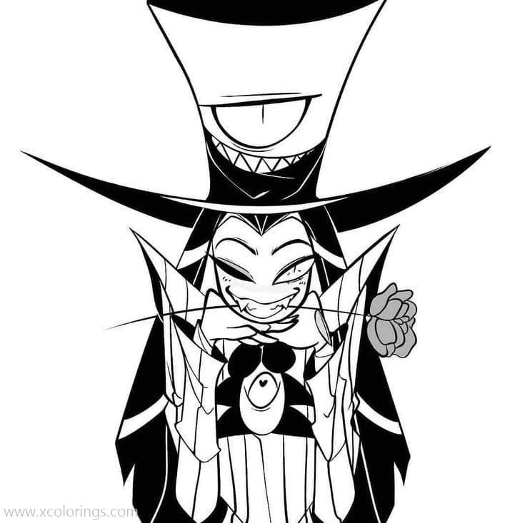 Free Hazbin Hotel Coloring Paegs Evil Character Sir Pentious printable
