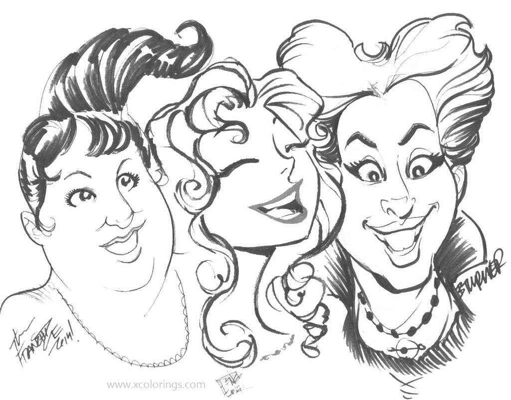 Free Hocus Pocus Characters Coloring Pages printable