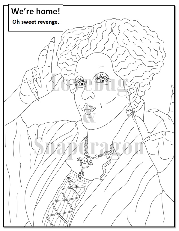 Free Hocus Pocus Coloring Pages Winifred Sanderson by Pi54 printable