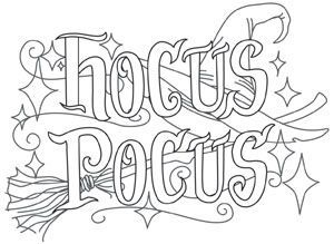 Free Hocus Pocus Logo Coloring Pages printable