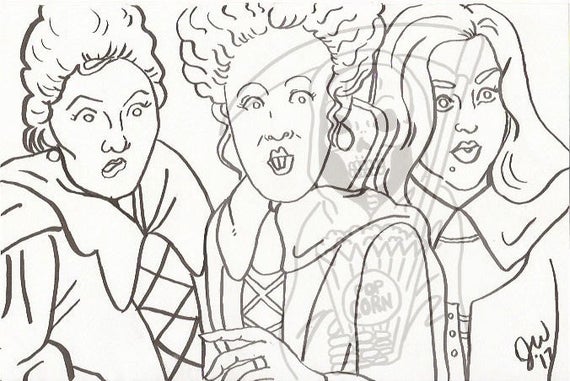 Free Hocus Pocus Sisters Coloring Pages printable