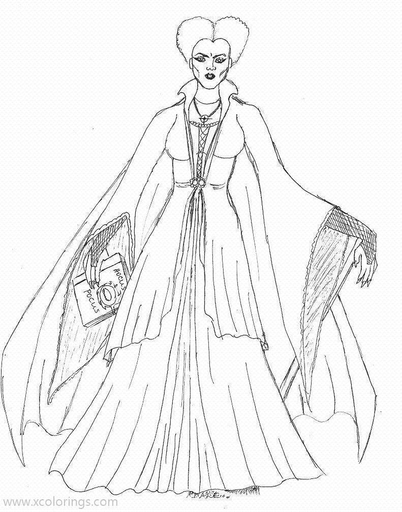 Free Hocus Pocus Winifred Sanderson Coloring Pages printable