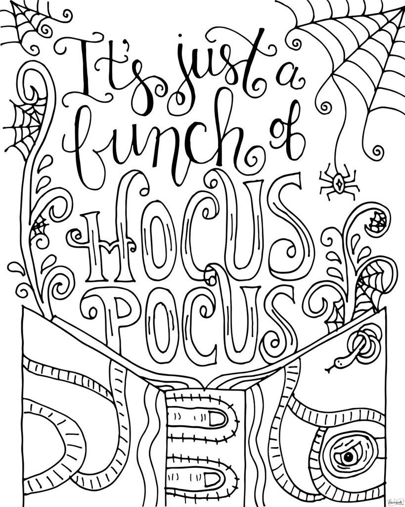 Free It's Just Bunch of Hocus Pocus Coloring Pages printable