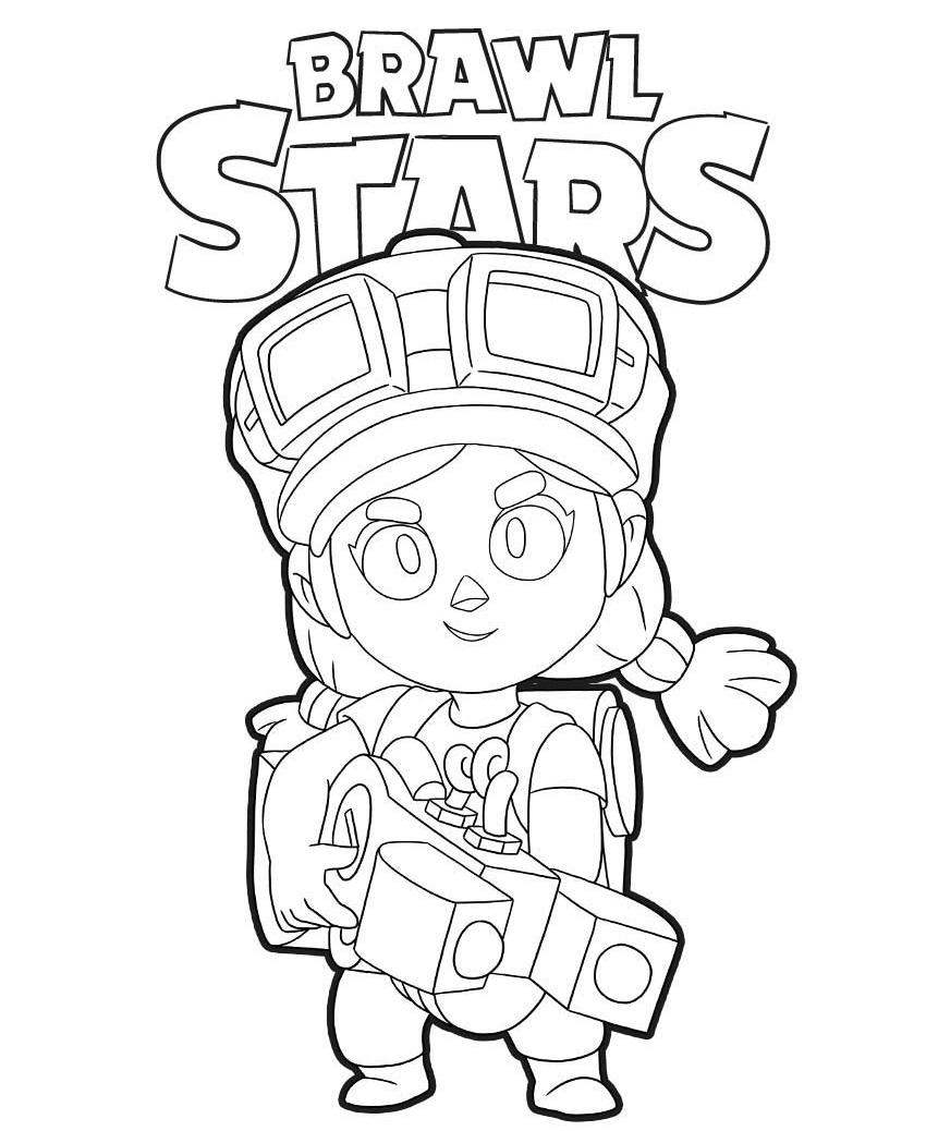 Free Jessie from Brawl Stars Coloring Pages printable