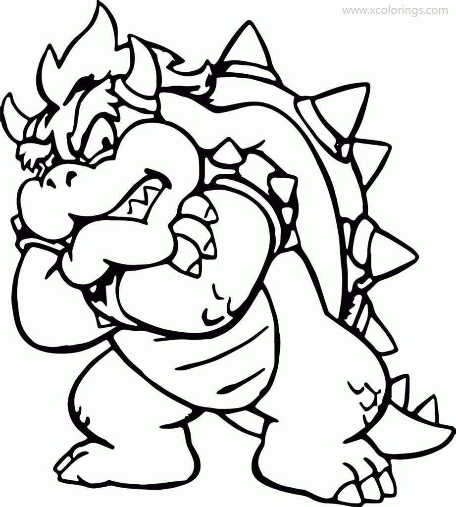 Free King Bowser Coloring Pages printable