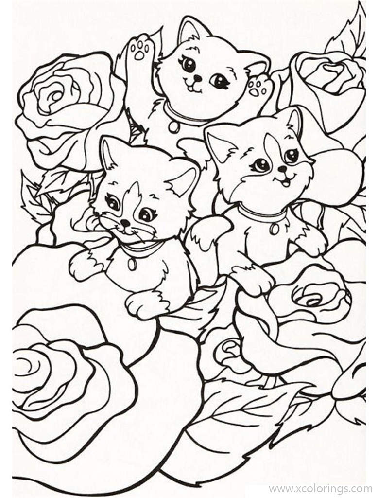 Free Kitties from Lisa Frank Coloring Pages printable
