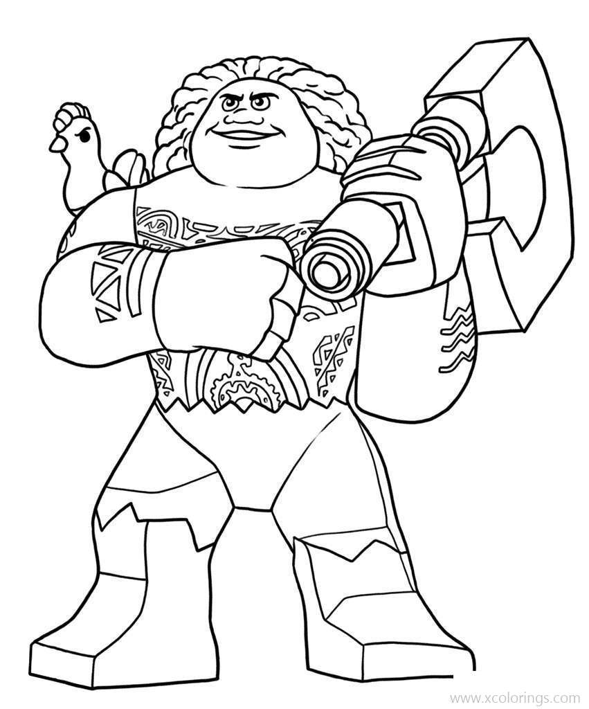Free LEGO Maui Coloring Pages printable